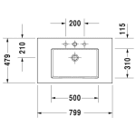 LC6927O2222 Duravit LCube HG White Vanity 500x800x480mm_Stiles_TechDrawing_Image