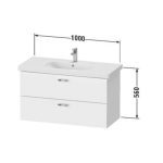 XB619301818 Duravit XBase White Matt 2D 1000mm_Stiles_TechDrawing_Image