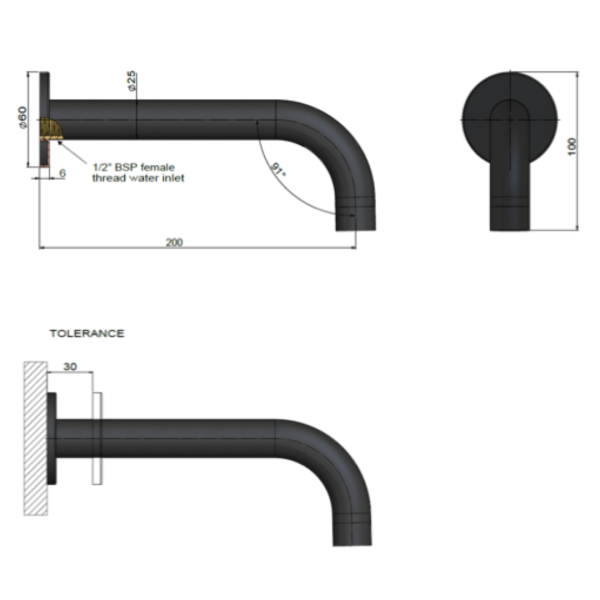 MBS05-CH Meir Round Champagne Wall Bath Spout_Stiles_TechDrawing_Image