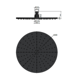 MH06-CH Meir Round Champagne Shower Head 300mm_Stiles_TechDrawing_Image