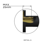 MZ0704-R Meir Round Matt Black Combination Shower Rail 200mm Rose, Single Function Hand Shower_Stiles_TechDrawing_Image 3