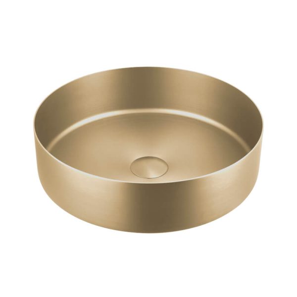 Sibo Round Brushed Brass Basin 400x120mm_Stiles_Product_Image
