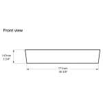 V+A Ios 80 White Gloss Counter Top Basin 432x810x147mm_Stiles_TechDrawing_Image4