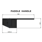 MB02PD-PVDGM Meir Round Gun Metal Paddle Basin Mixer_Stiles_TechDrawing_Image 2