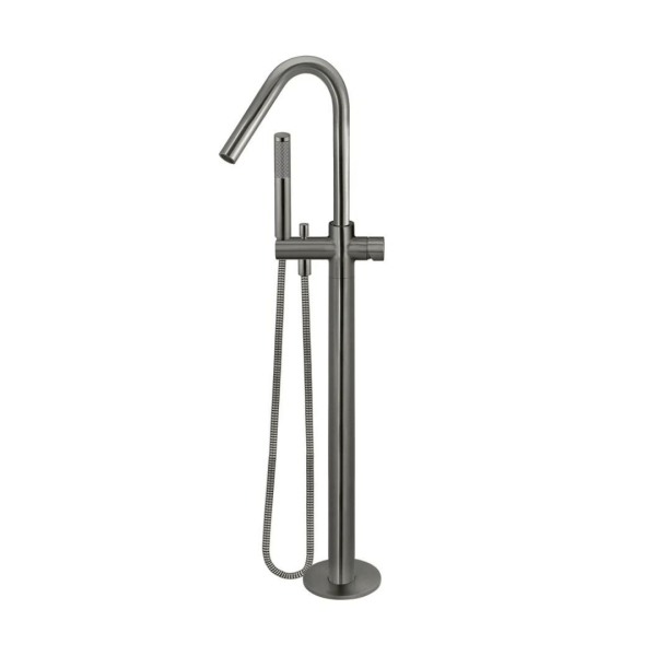 MB09PN-PVDGM Meir Round Gun Metal Pinless Freestanding Bath Spout and Hand Shower_Stiles_Product_Image