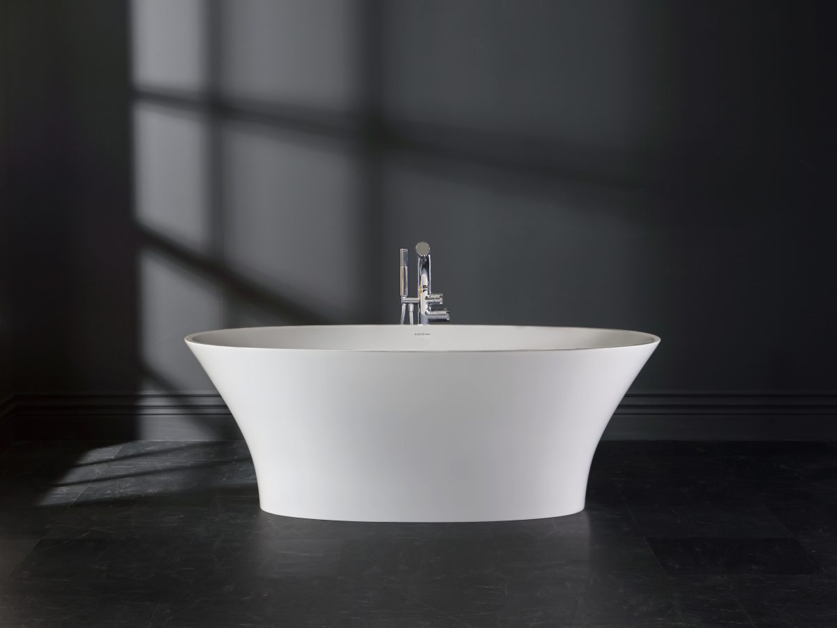 V+A Ionian White Matt Freestanding Bath 1701x793mm _Stiles_Lifestyle_Image