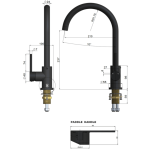 MK03PD-PVDBB Meir Round Tiger Bronze Paddle Handle Kitchen Mixer_Stiles_TechDrawing_Image 4