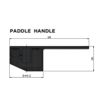 MK03PD-PVDGM Meir Round Gun Metal Paddle Handle Kitchen Mixer_Stiles_TechDrawing_Image 2