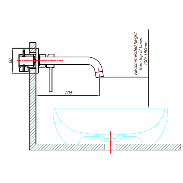 MT10014 Blutide Moon Basin concealed mixer with spout_Stiles_TechDrawing_Image