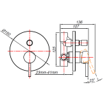 MT1S040 Blutide Moon Brushed SS Concealed Shower Diverter Mixer_Stiles_TechDrawing_Image