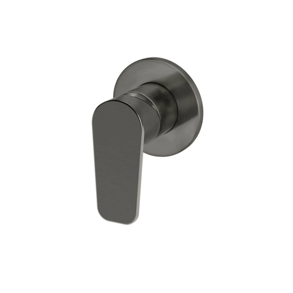 MW03PD-FIN-PVDGM Meir Round Gun Metal Paddle Handle Wall Mixer_Stiles_Product_Image