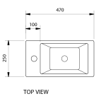 Betta Topino Freestanding Basin 250x470x140mm_Stiles_TechDrawing_Image