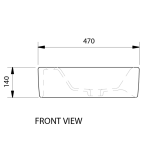 Betta Topino Freestanding Basin 250x470x140mm_Stiles_TechDrawing_Image2