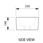 Betta Topino Freestanding Basin 250x470x140mm_Stiles_TechDrawing_Image3