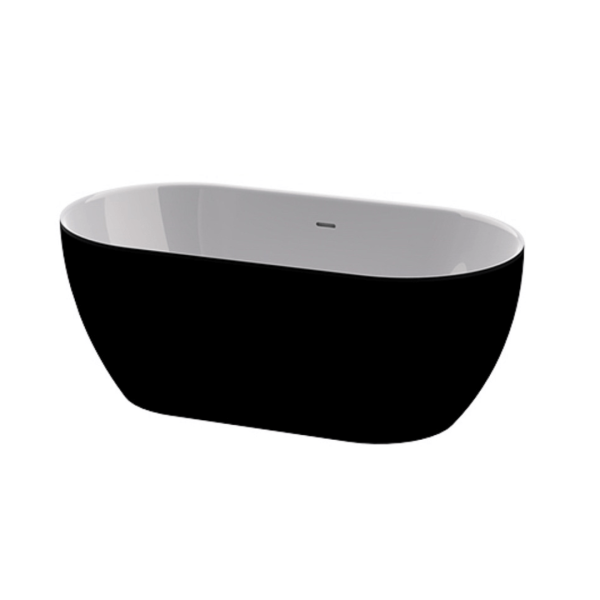 Luximo Zala Matt Black FS Bath 1440x750mm_Stiles_Product_Image