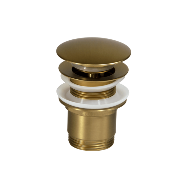 SA01081A Blutide Brushed Brass Basin Clicker Waste Unslotted 32mm_Stiles_Product_Image
