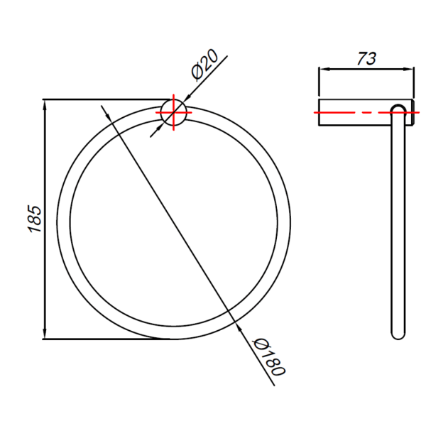 SA08840A Blutide Brushed Brass Towel Ring_Stiles_TechDrawing_Image