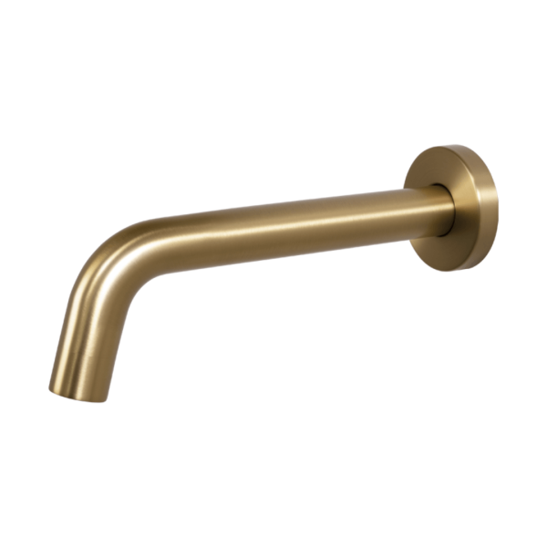 SA10201A Blutide Brushed Brass Round Wall Bath Spout 200mm_Stiles_Product_Image