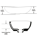 VB-SER-55-MSM-IO V&A SEROS 55 Matt White Counter Top Basin 300x549x160mm_Stiles_TechDrawing_Image 2