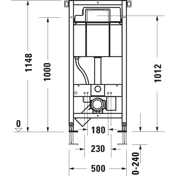 WD 1011 Duravit DuraSystem Concealed Cistern 500x155mm_Stiles_TechDrawing_Image