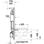 WD 1011 Duravit DuraSystem Concealed Cistern 500x155mm_Stiles_TechDrawing_Image2