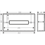 41774990 Hansgrohe AddStoris Polished Gold Optic Tissue Box_Stiles_TechDrawing_Image