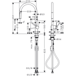 72802003 Hansgrohe Talis M54 Pull-Out Sink Mixer 210_Stiles_TechDrawing_Image