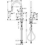 72802670 Hansgrohe Talis M54 Matt Black Sink Mixer 210_Stiles_TechDrawing_Image