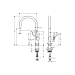 72804003 Hansgrohe Talis M54 Sink Mixer 220_Stiles_TechDrawing_Image