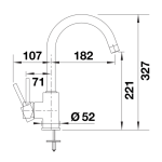 Blanco Mida Chrome Sink Mixer_Stiles_TechDrawing_Image