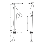 12013000 AXOR Starck Organic Tall Two-handle Basin Mixer 240mm_Stiles_Datasheet