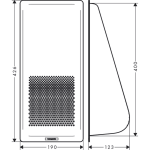 40963000 Hansgrohe F14 Multifunctional Strainer_Stiles_TechDrawing_Image