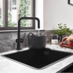 43431170 Hansgrohe S51 Graphite Black S510-U450 Under-Mount Sink 450_Stiles_LifeStyle_Image