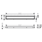 56036000 Hansgrohe RainDrain Match Shower Drain 600mm_Stiles_TechDrawing_Image