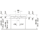 0030761 Duravit Happy D2 Metal Console 973mm_Stiles_TechDrawing_Image3