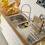 115.0626.087 Franke Maris Lina Grey and Chrome Sink Mixer_Stiles_Lifestyle_Image