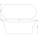 B0000068 Luximo ASP Geneva One Piece Freestanding Seamless Bath 1730x765x680mm_Stiles_TechDrawing_Image