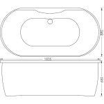 B0000087 Luximo ASP Edinburgh Freestanding Skirted Bath 1835x890x650mm_Stiles_TechDrawing_Image