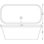 B0000088 Luximo ASP Otago Freestanding Skirted Bath 1720x810x565mm_Stiles_TechDrawing_Image