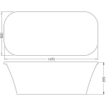 B0000089 Luximo ASP Ottawa Freestanding Skirted Bath BMF35 1695x800x590mm_Stiles_TechDrawing_Image