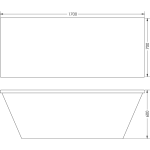 B0000090 Luximo ASP Pravia Freestanding Skirted Bath BMF45 1695x700x595mm_Stiles_TechDrawing_Image