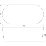 B0000184 Luximo ASP Penza One Piece Freestanding Seamless Bath 1690x795x600mm_Stiles_TechDrawing_Image