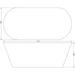 B0000188 Luximo ASP Malo One Piece Freestanding Seamless Bath 1705x800x580mm_Stiles_TechDrawing_Image