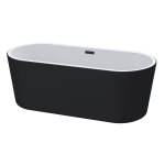 B0000190 Luximo ASP Caymen Matt Black One Piece Freestanding Seamless Bath 1685x790x580mm_Stiles_Product_Image