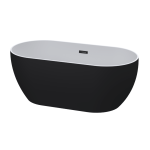 B0000196 Lumino ASP Zala Matt Black One Piece Freestand Seamless Bath 1440x750x585mm_Stiles_Product_Image