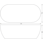 B0000273 Luximo ASP Cowley One Piece Freestanding Bath 1620x730x580mm_Stiles_TechDrawing_Image