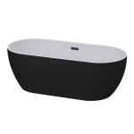 B0000313 Luximo ASP Cowley Matt Black One Piece Freestanding Bath 1620x730x580mm_Stiles_Product_Image