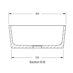 Boutique Baths Sorpressa Matt White Counter Top Basin 360x495x143mm_Stiles_TechDrawing_Image