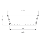 CIA003 Boutique Baths Cianti Basin 450x140mm_Stiles_TechDrawing_Image 2