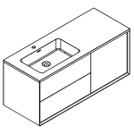 Gio Bella Messina White Cab and Basin 1000mm_Stiles_TechDrawing_Image1